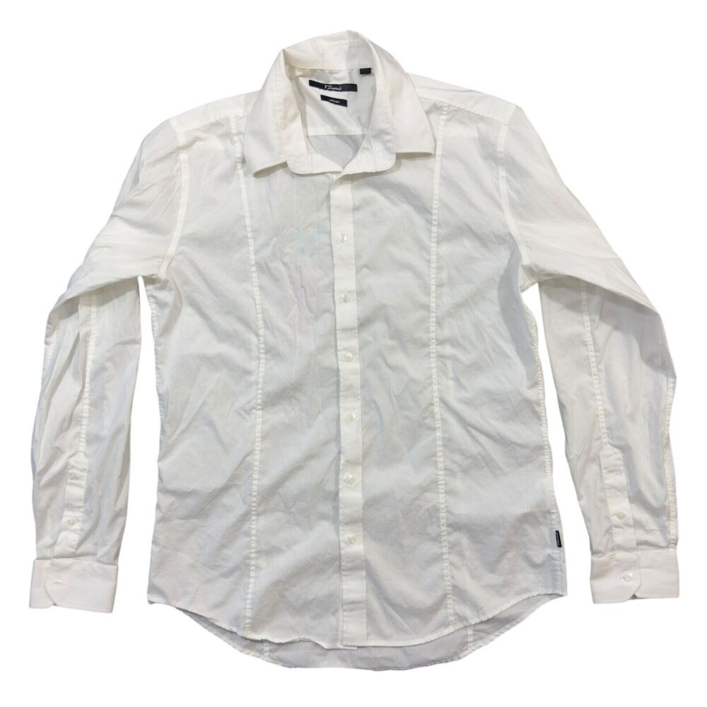 7Diamonds Collection Shirt Mens White Regular Fit Long Sleeve Collar Button Down